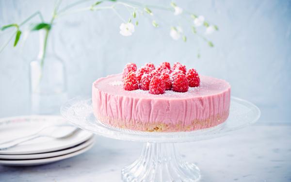 Bavarois met frambozen en vanille