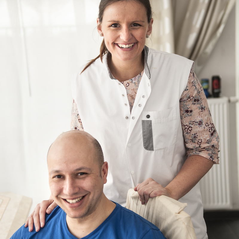 Patiënt Karim en verpleegkundige Gwendoline