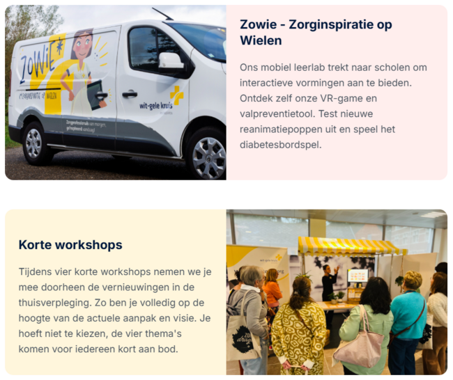 Zowie, zorginspiratie op wielen en vier korte workshops