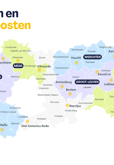 overzicht afdelingen geografische kaart