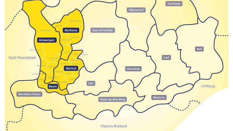 Afdelingen Antwerpen, Boom, Merksem en Mortsel