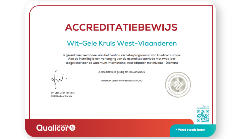 Foto accreditatiebewijs Wit-Gele Kruis West-Vlaanderen